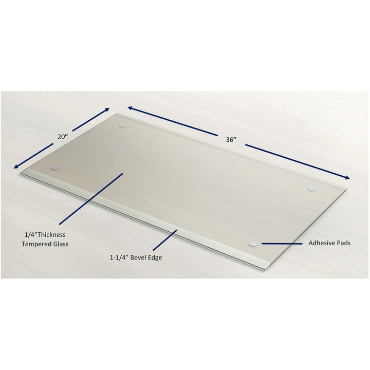 Image of Lorell Desk Pad, 1-1/4" Bevel Edge, 36"Wx20"H, Clear