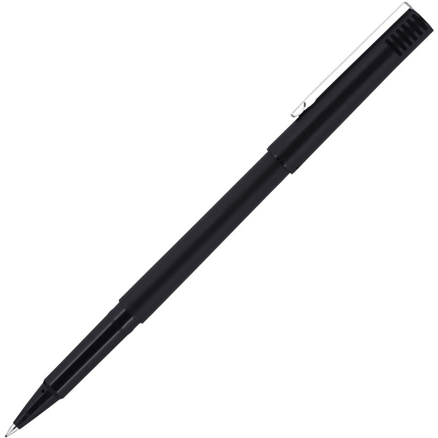 Image of uniball® Rollerball Pen, Stick, Extra-Fine 0.5 mm, Black Ink, Black Barrel, 72/Pack