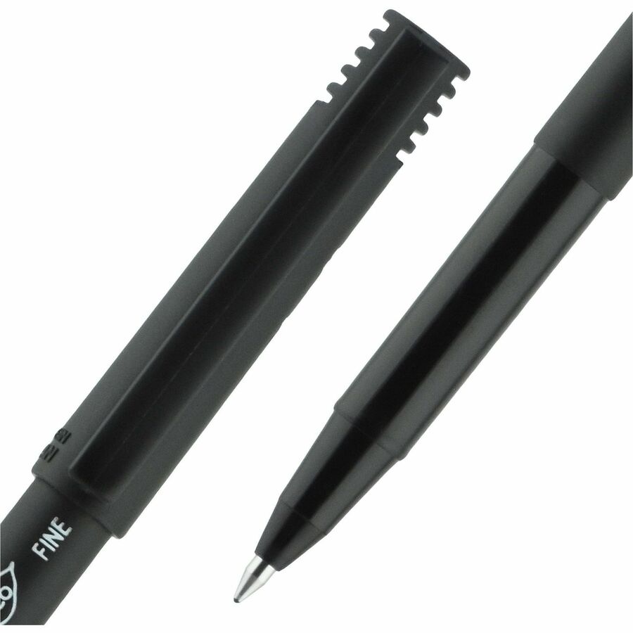Image of uniball® ONYX Rollerball Pen, Stick, Fine 0.7 mm, Black Ink, Black Barrel, 72/Pack