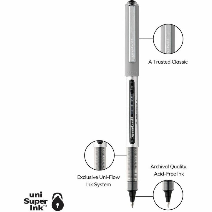 Image of uniball® Pen, Rollerball, Nonrefillable, 0.7mm, 5/PK, Black