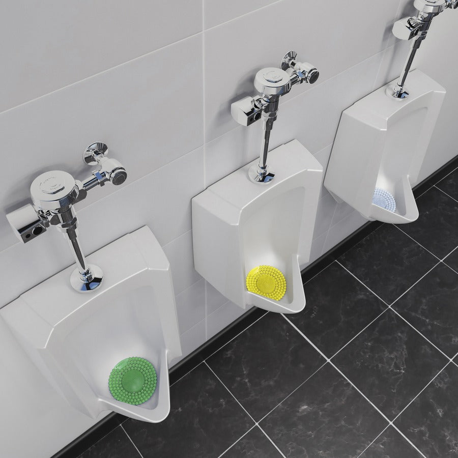 Image of Vectair Systems PSCRNLIN P-Screen 60 Day Urinal Screen, Lasts upto 60 Days, Anti-bacterial, Recyclable, Splash Resistant, 6 / Carton, Blue