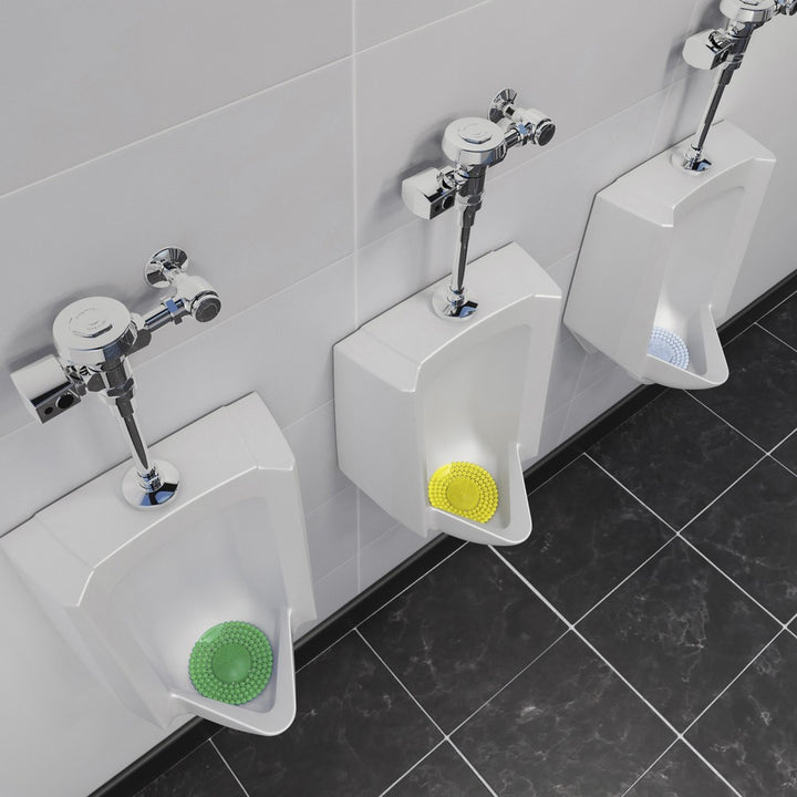 Image of Vectair Systems PSCRNLIN P-Screen 60 Day Urinal Screen, Lasts upto 60 Days, Anti-bacterial, Recyclable, Splash Resistant, 6 / Carton, Blue