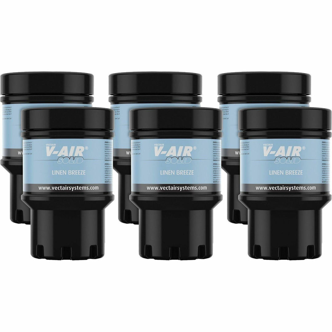 Image of Vectair Systems SOLIDLIN V-Air MVP Dispenser Fragrance Refill, Spray, 6000 ft?, Linen, 60 Day, Odor Neutralizer, 6 / Carton