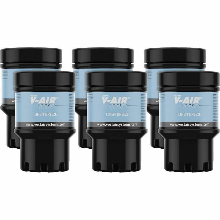 Image of Vectair Systems SOLIDLIN V-Air MVP Dispenser Fragrance Refill, Spray, 6000 ft?, Linen, 60 Day, Odor Neutralizer, 6 / Carton