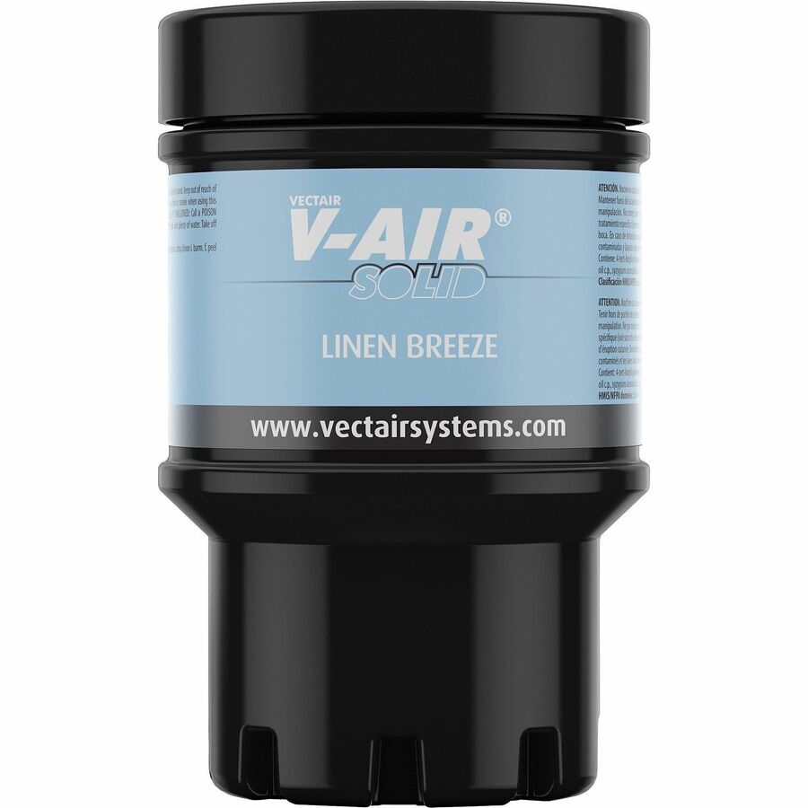 Image of Vectair Systems SOLIDLIN V-Air MVP Dispenser Fragrance Refill, Spray, 6000 ft?, Linen, 60 Day, Odor Neutralizer, 6 / Carton
