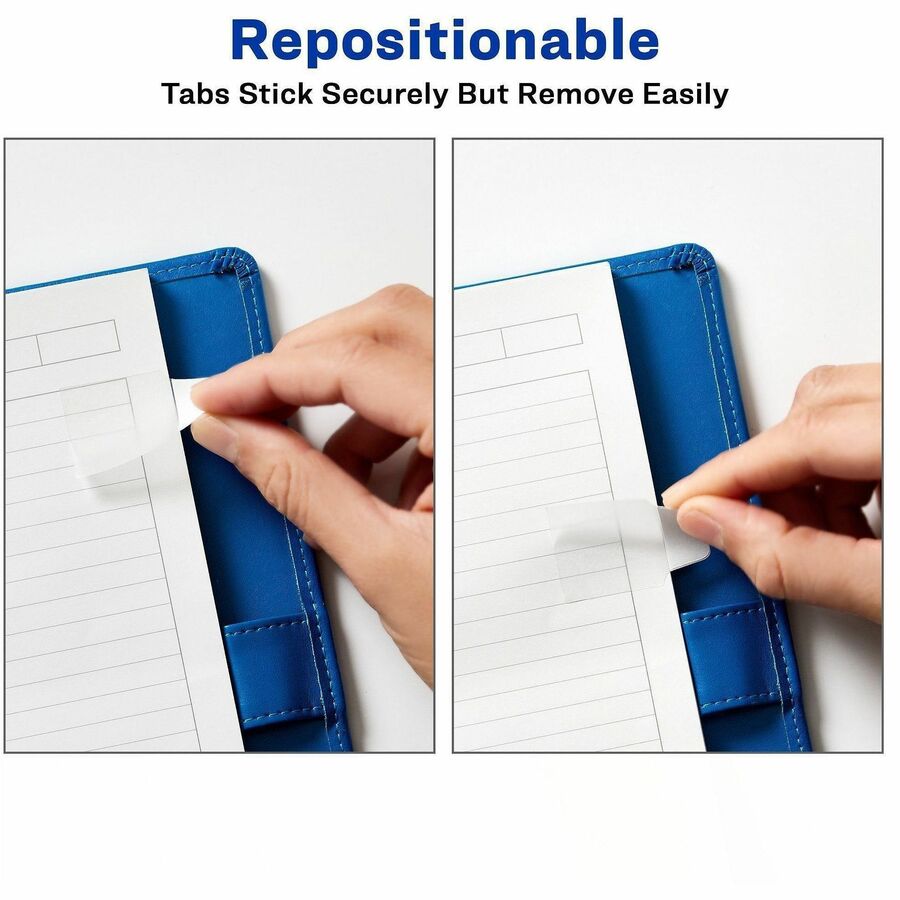 Image of Avery® Ultra Tabs Repositionable Tabs, 1/10-Cut, 1" Wide, White, 40/Pack