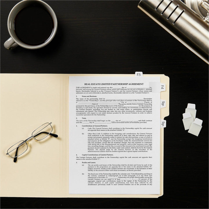 Image of Avery® Ultra Tabs Repositionable Tabs, 1/10-Cut, 1" Wide, White, 40/Pack