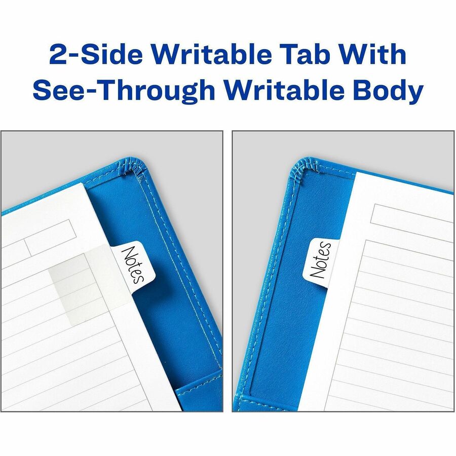 Image of Avery® Ultra Tabs Repositionable Tabs, 1/10-Cut, 1" Wide, White, 40/Pack