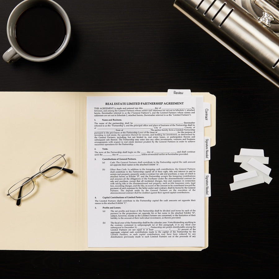 Image of Avery® Tabs,Ultra,2-Side Writable,Margin,2-1/2"x1",24/PK,White