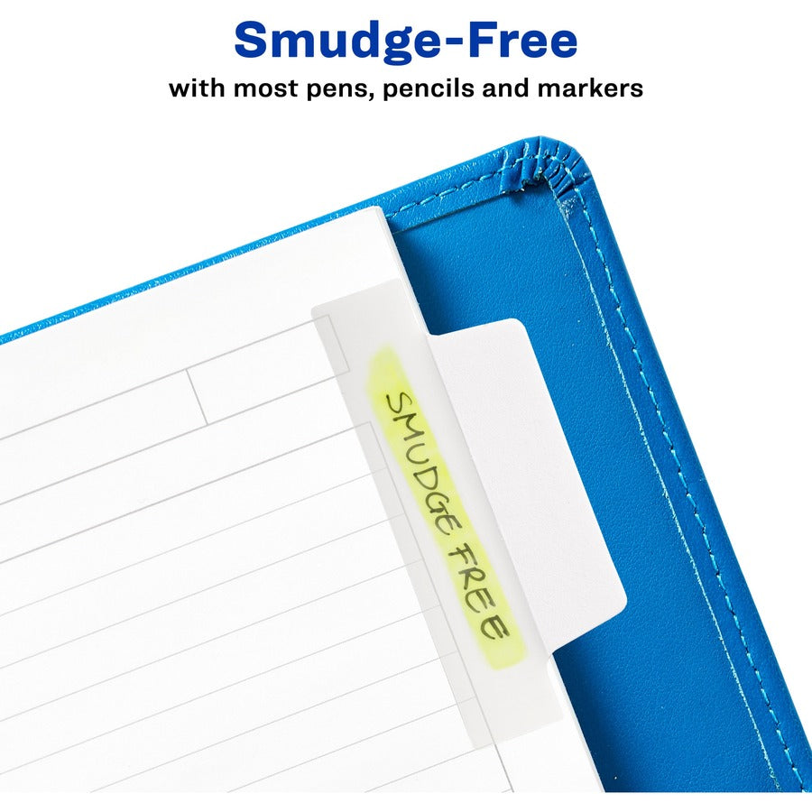 Image of Avery® Tabs,Ultra,2-Side Writable,Margin,2-1/2"x1",24/PK,White