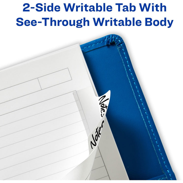 Image of Avery® Tabs,Ultra,2-Side Writable,Margin,2-1/2"x1",24/PK,White