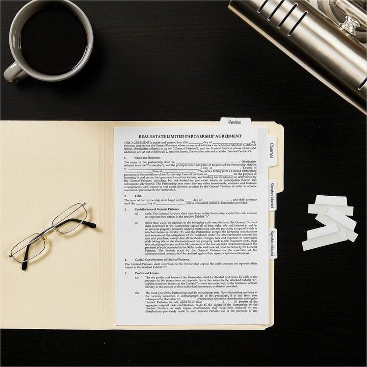 Image of Avery® Tabs,Ultra,2-Side Writable,Margin,2-1/2"x1",24/PK,White