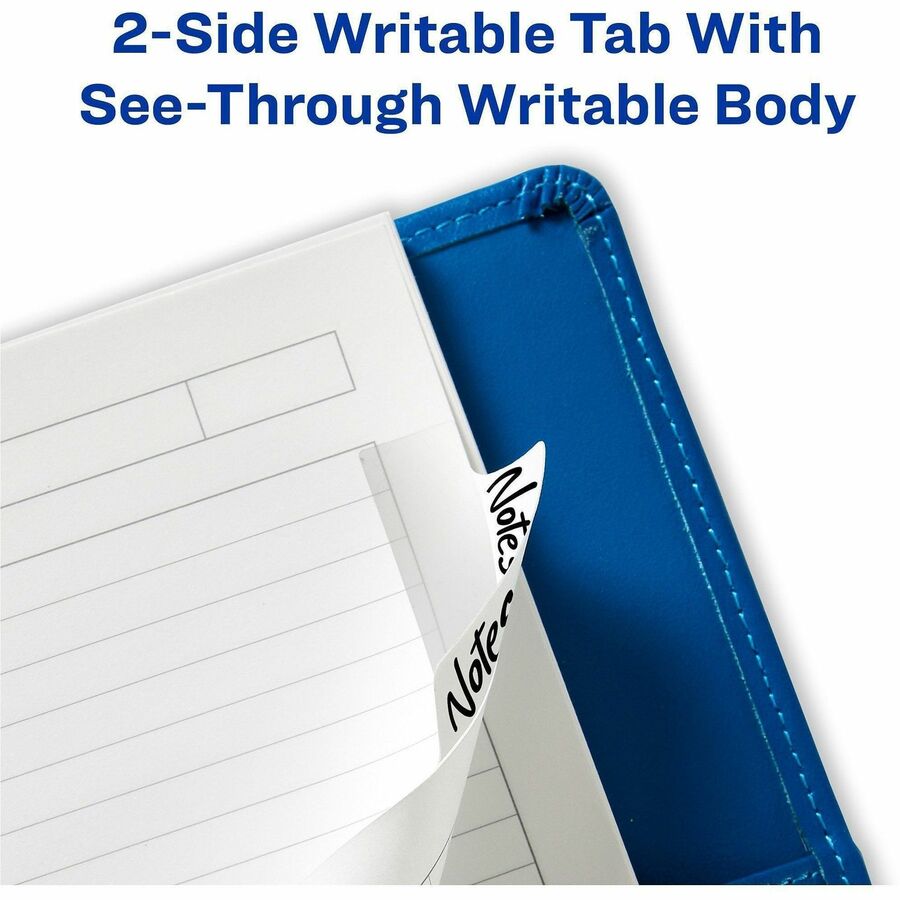 Image of Avery® Tabs,Ultra,2-Side Writable,Margin,2-1/2"x1",24/PK,White