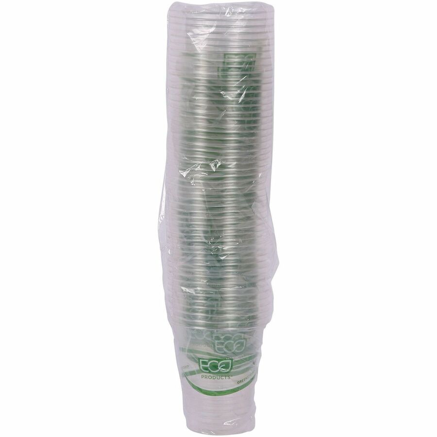 Image of Eco-Products® GreenStripe Renewable and Compostable Cold Cups, 12 oz, Plastic, Clear, 50/Pack