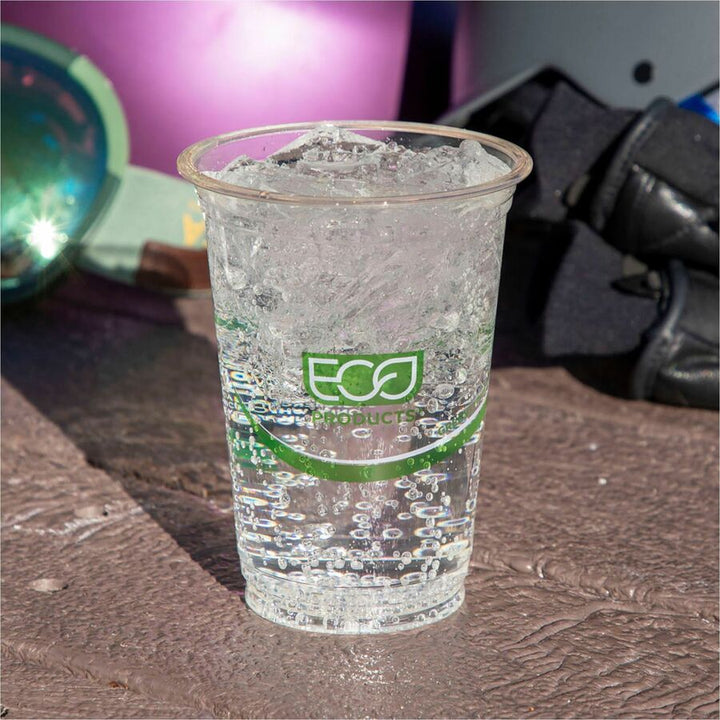Image of Eco-Products® GreenStripe Renewable and Compostable Cold Cups, 12 oz, Plastic, Clear, 50/Pack