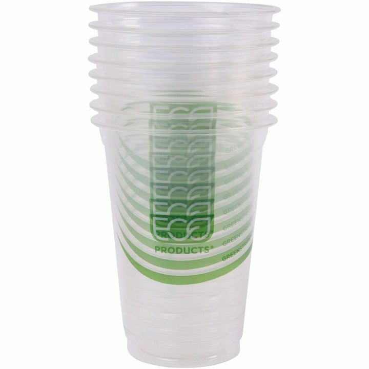 Image of Eco-Products® Cold Cup, Eco Friendly, 16oz, 50/PK, Clear/GreenStripe