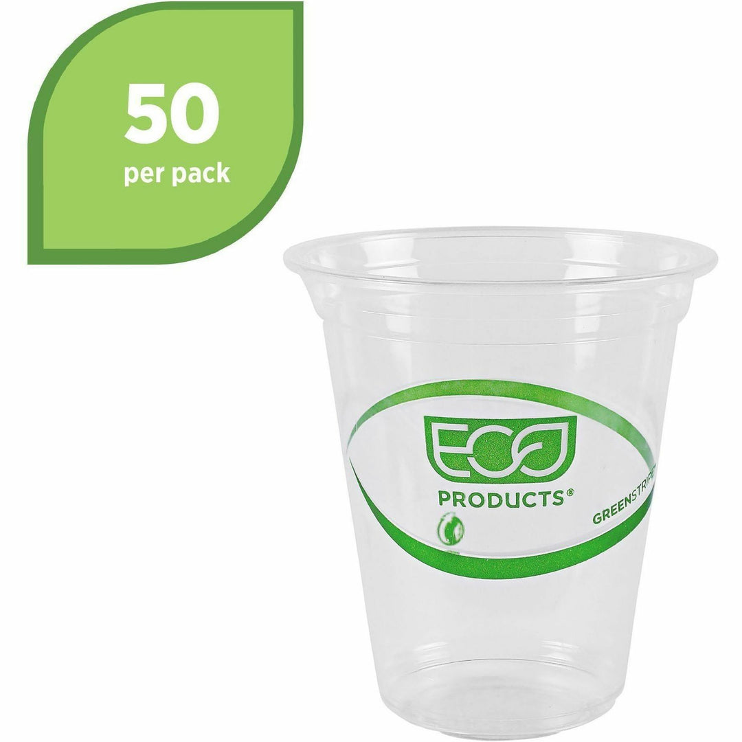 Image of Eco-Products® Cold Cup, Eco Friendly, 16oz, 50/PK, Clear/GreenStripe