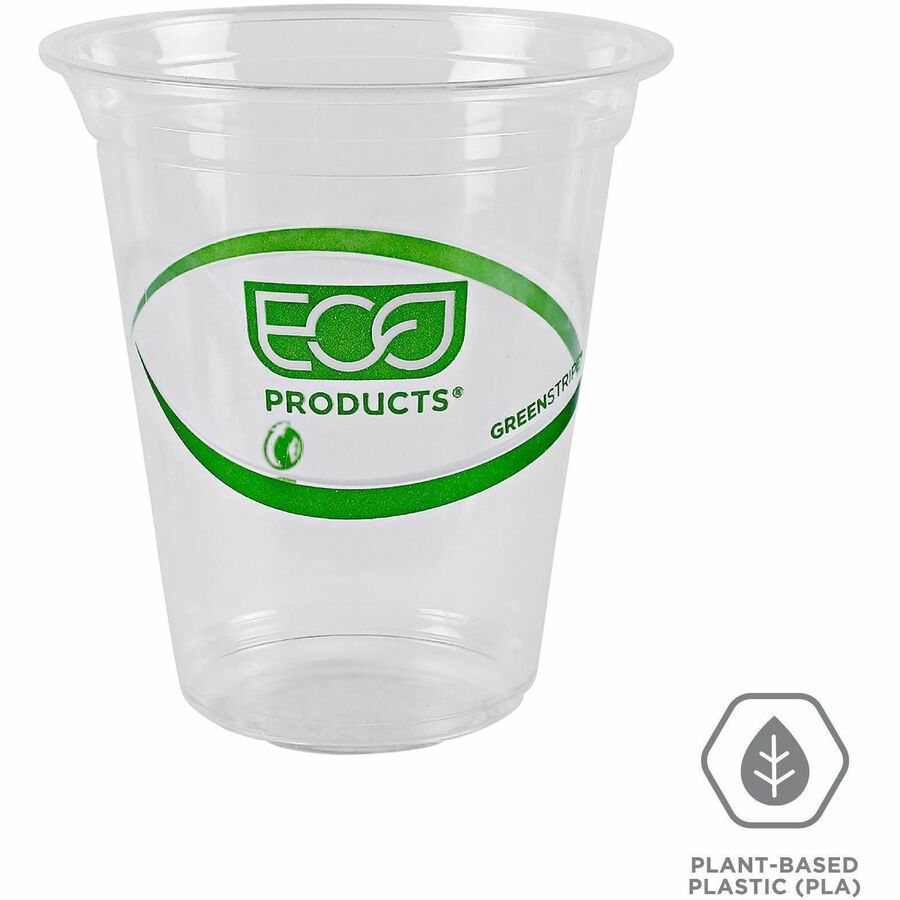 Image of Eco-Products® Cold Cup, Eco Friendly, 16oz, 50/PK, Clear/GreenStripe