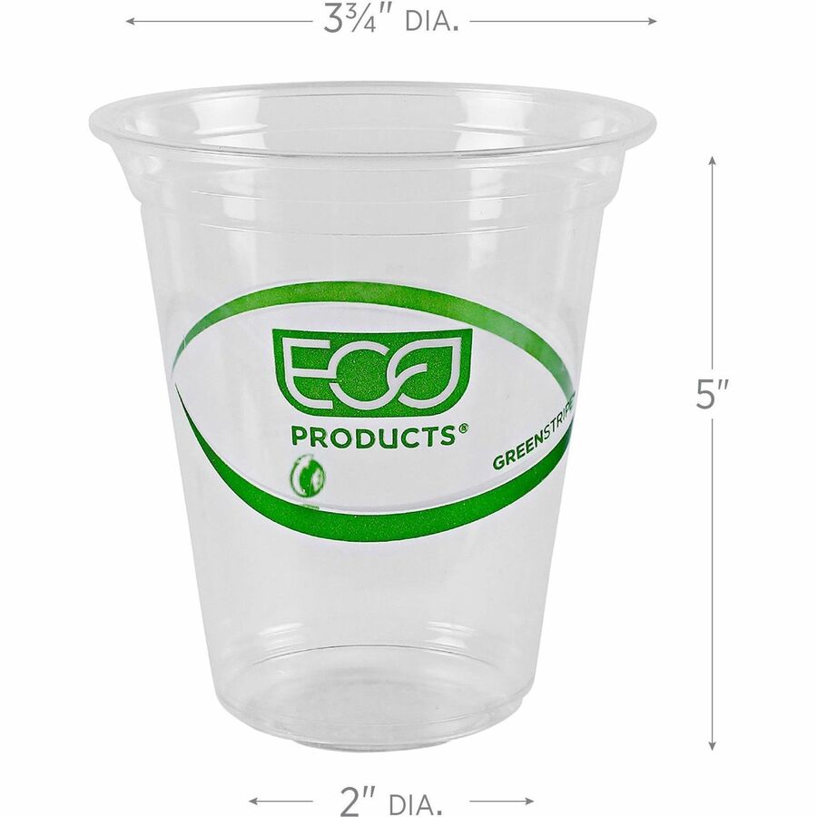 Image of Eco-Products® Cold Cup, Eco Friendly, 16oz, 50/PK, Clear/GreenStripe