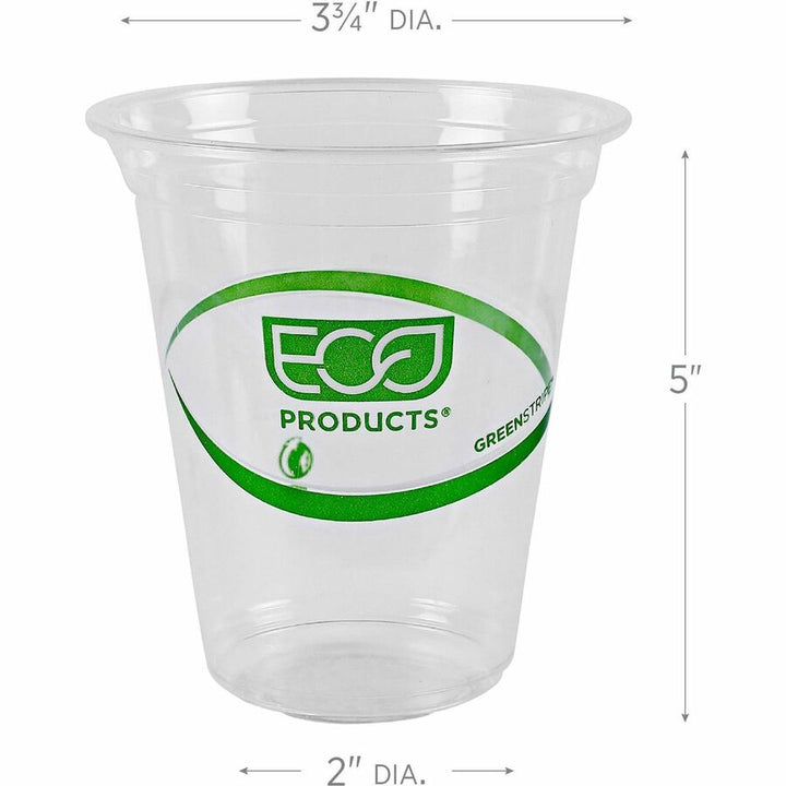Image of Eco-Products® Cold Cup, Eco Friendly, 16oz, 50/PK, Clear/GreenStripe