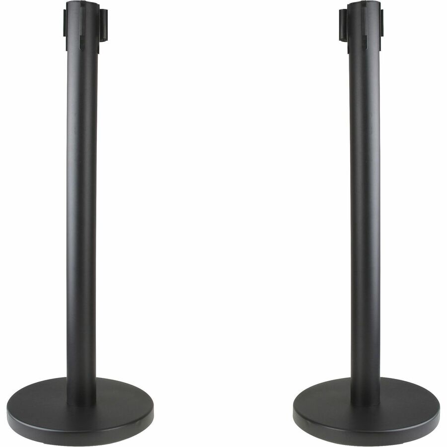Image of Genuine Joe 00467 Crowd-Control Bases, Rubber Feet, Floor Standing, Black, Steel, Concrete, 2 / Carton