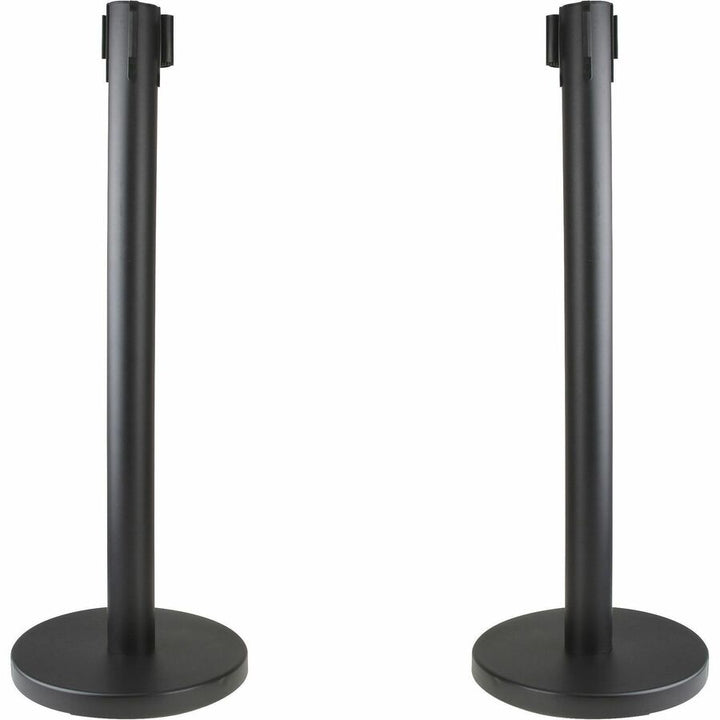 Image of Genuine Joe 00467 Crowd-Control Bases, Rubber Feet, Floor Standing, Black, Steel, Concrete, 2 / Carton