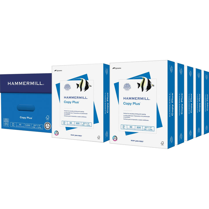 Image of Hammermill® Copy Paper,Copy Plus,20lb,75GSM,8-1/2"x11",10RM/CT,White