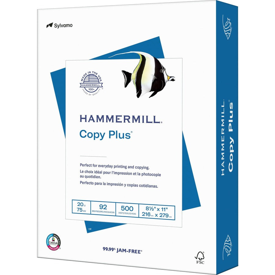 Image of Hammermill® Copy Paper,Copy Plus,20lb,75GSM,8-1/2"x11",10RM/CT,White