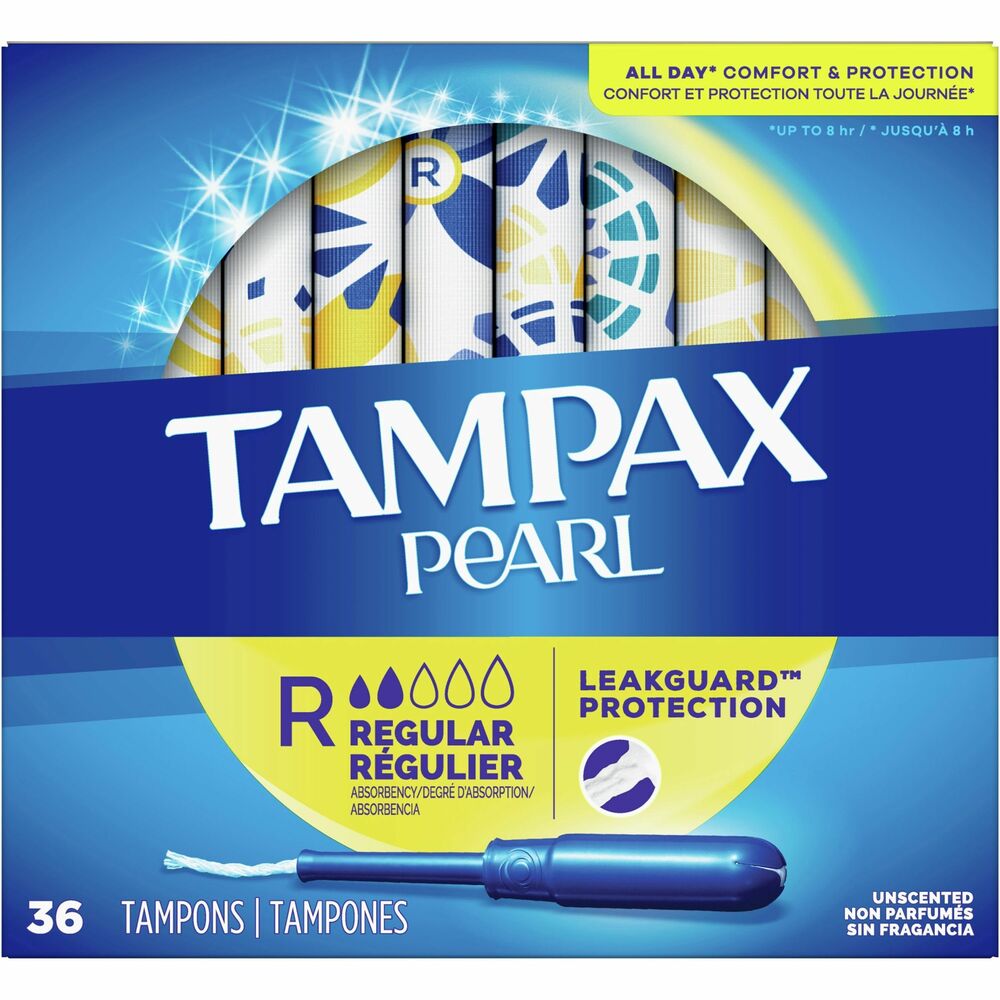 Image of Proctor & Gamble Tampax, Pearl, LeakGuard, Regular, 36/BX, 12BX/CT, MI