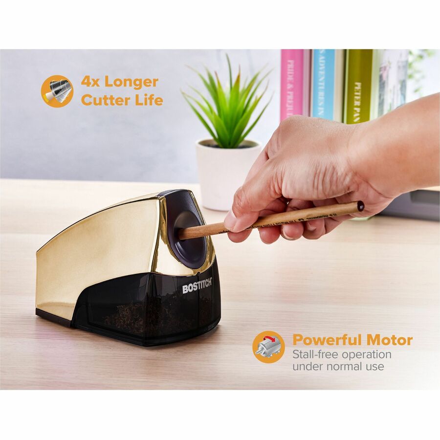 Image of Bostitch® Pencil Sharpener, Electric, 4"x8-1/3"x4-1/4", Gold