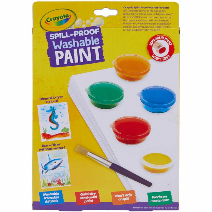 Image of Crayola® Paint Kit, 5 Semi-Solid Paints, 1 Brush, 20 Sheets, MI