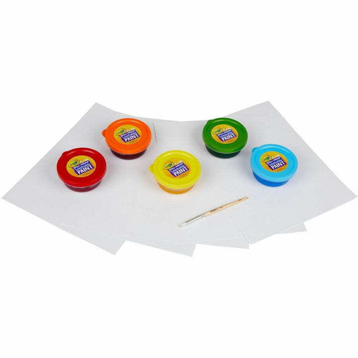 Image of Crayola® Paint Kit, 5 Semi-Solid Paints, 1 Brush, 20 Sheets, MI