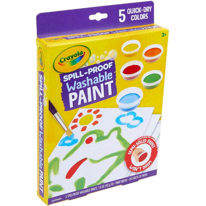 Image of Crayola® Paint Kit, 5 Semi-Solid Paints, 1 Brush, 20 Sheets, MI