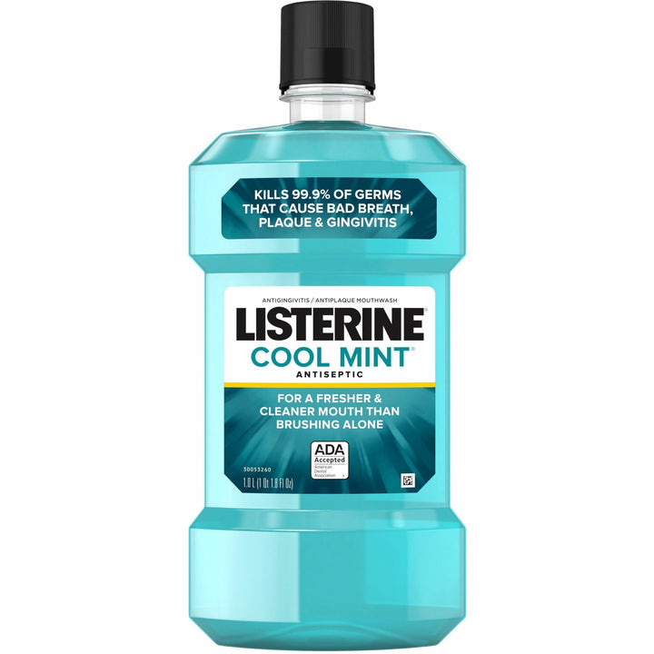 Image of Johnson & Johnson® Mouthwash,Anticavity,Cool Mint,1 Liter, Aqua