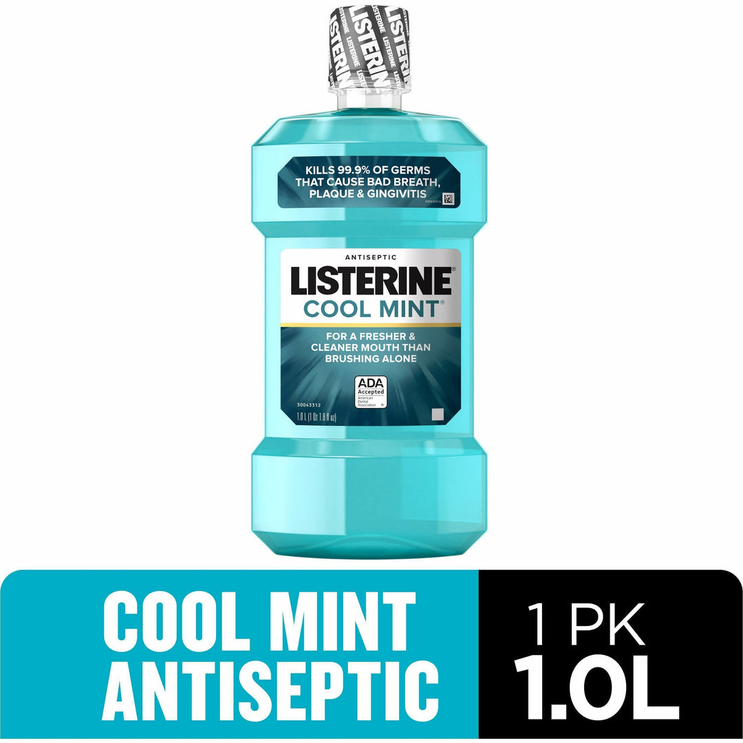 Image of Johnson & Johnson® Mouthwash,Anticavity,Cool Mint,1 Liter, Aqua