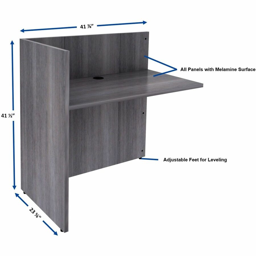 Image of Lorell Reception Return, 42"x24"x41-1/2", Weathered Charcoal