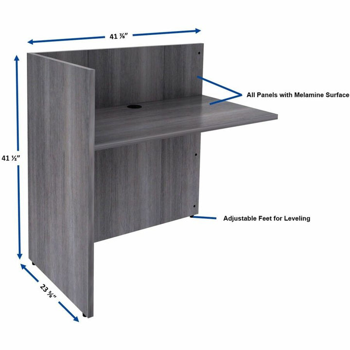 Image of Lorell Reception Return, 42"x24"x41-1/2", Weathered Charcoal