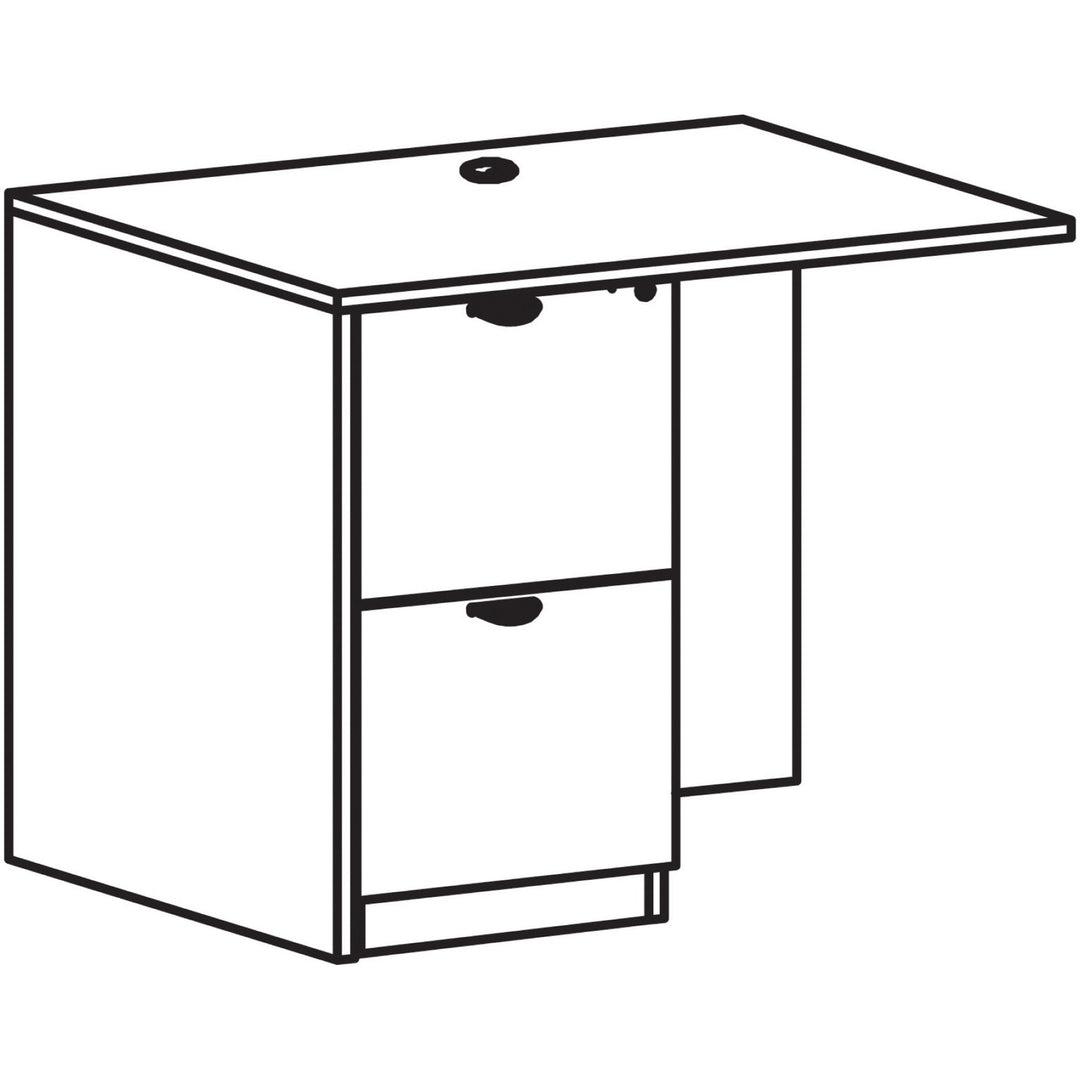 Image of Lorell Left Return, F/F, 42"Wx24"Dx29"H, Gray Elm