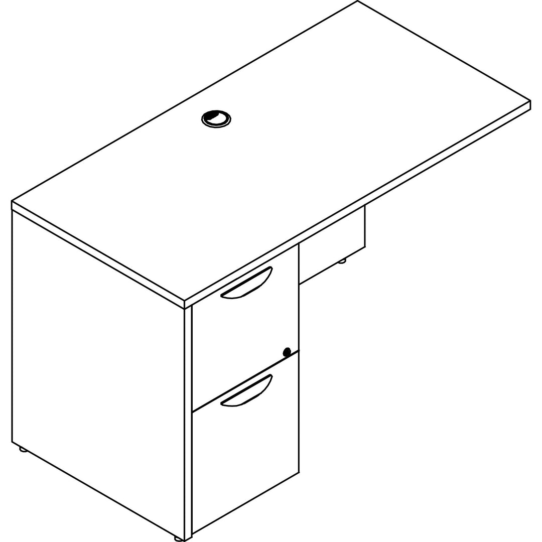 Image of Lorell Left Return, F/F, 48"Wx24"Dx29"H, Gray Elm