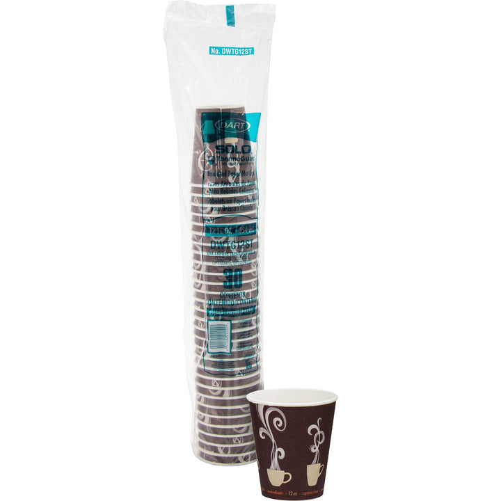 Image of SOLO® Hot Cups,Insulated,Lined,Steam Design,12oz,30/BG,MI