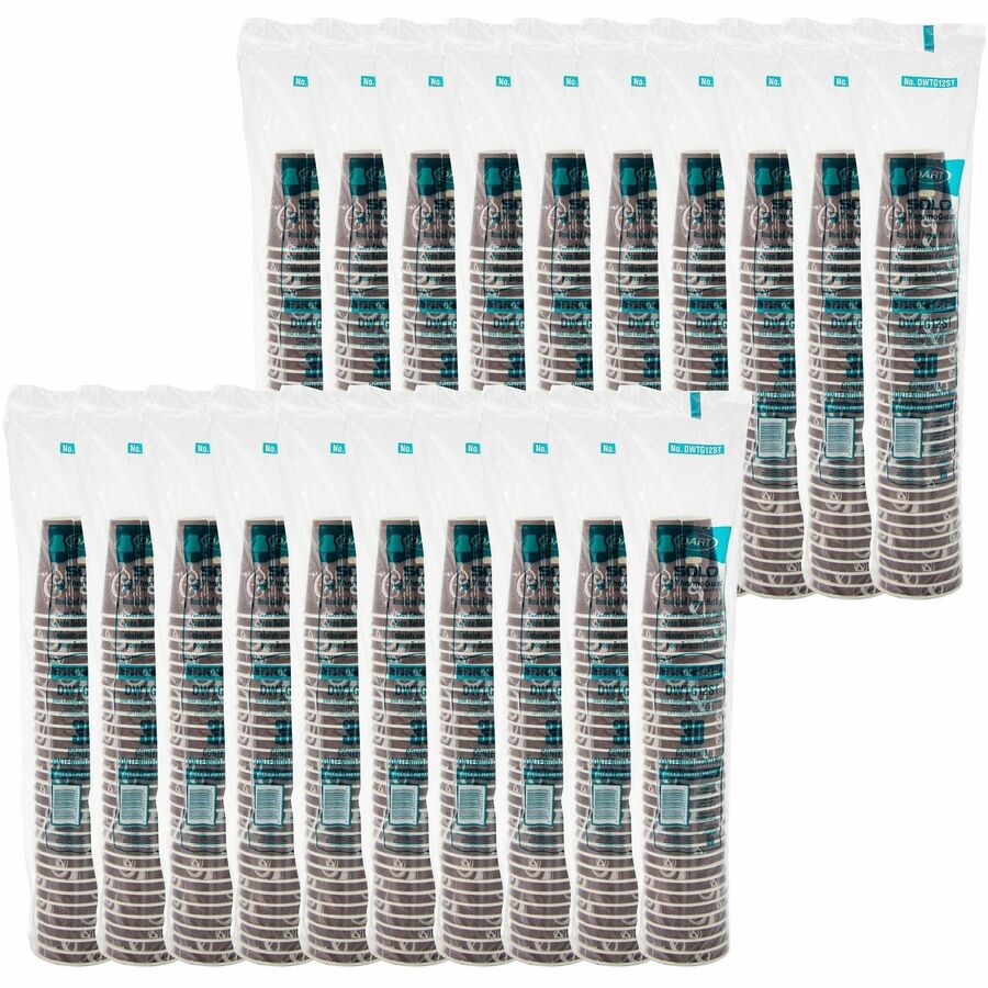 Image of Solo DWTG12STCT ThermoGuard 12 oz Double Walled Paper Hot Cups, 12 fl oz, Multi, Paper, Polyethylene, Hot Drink, Beverage, 30/Bag, 20 / Carton