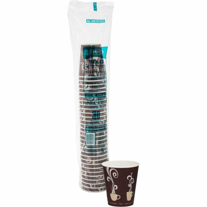 Image of Solo DWTG12STCT ThermoGuard 12 oz Double Walled Paper Hot Cups, 12 fl oz, Multi, Paper, Polyethylene, Hot Drink, Beverage, 30/Bag, 20 / Carton