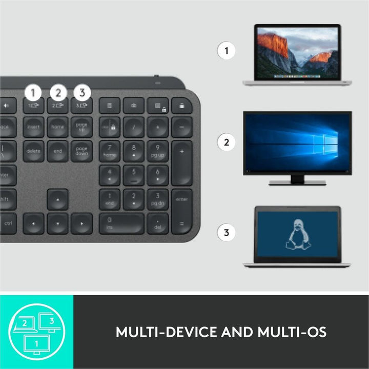 Image of Logitech® MX Keys for Business Wireless Keyboard, Graphite