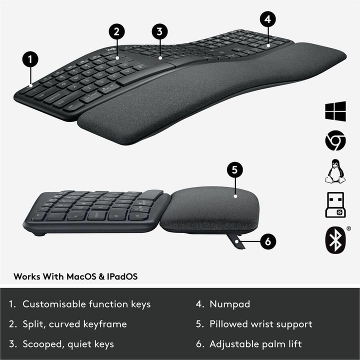 Image of Logitech® Ergo K860 Split Keyboard for Business, Graphite