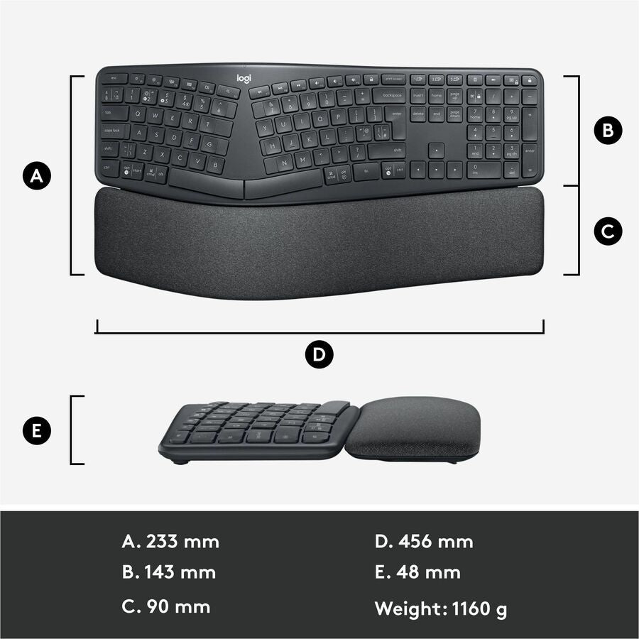 Image of Logitech® Ergo K860 Split Keyboard for Business, Graphite