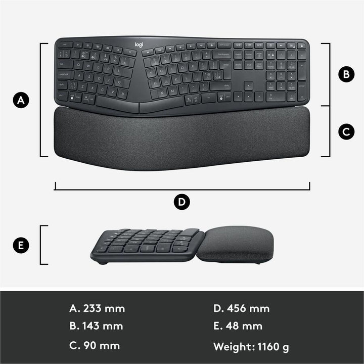 Image of Logitech® Ergo K860 Split Keyboard for Business, Graphite