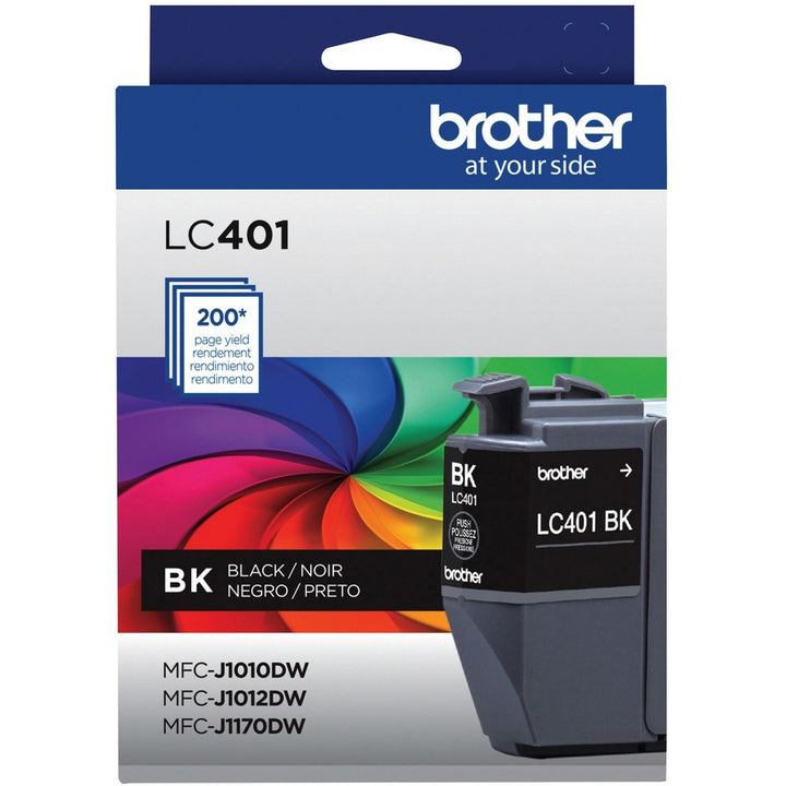 Image of Brother LC401BKS Ink Cartridge, 200 Pages, 1 Each
