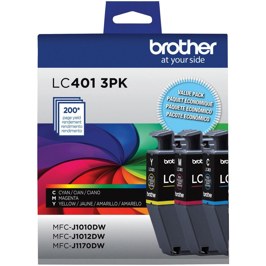 Image of Brother LC4013PKS 3-Pack Ink Cartridges, 200 Pages, 3 / Pack