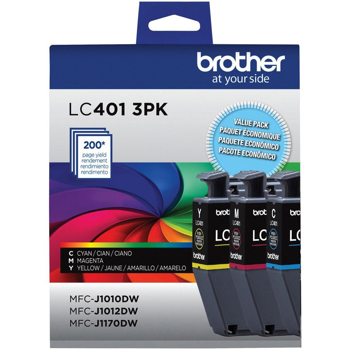 Image of Brother LC4013PKS 3-Pack Ink Cartridges, 200 Pages, 3 / Pack