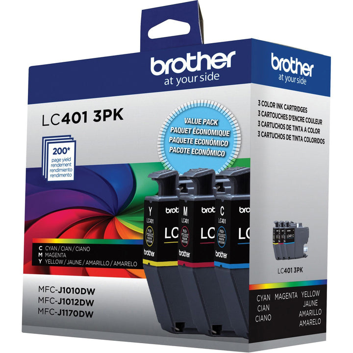 Image of Brother LC4013PKS 3-Pack Ink Cartridges, 200 Pages, 3 / Pack
